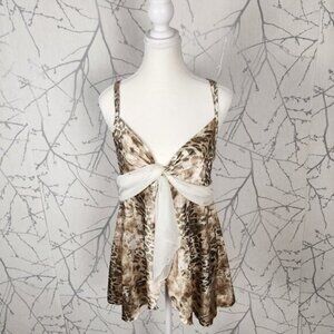 Marks & Spencer Leopard Print Babydoll Strappy Y2K Flowy Tank